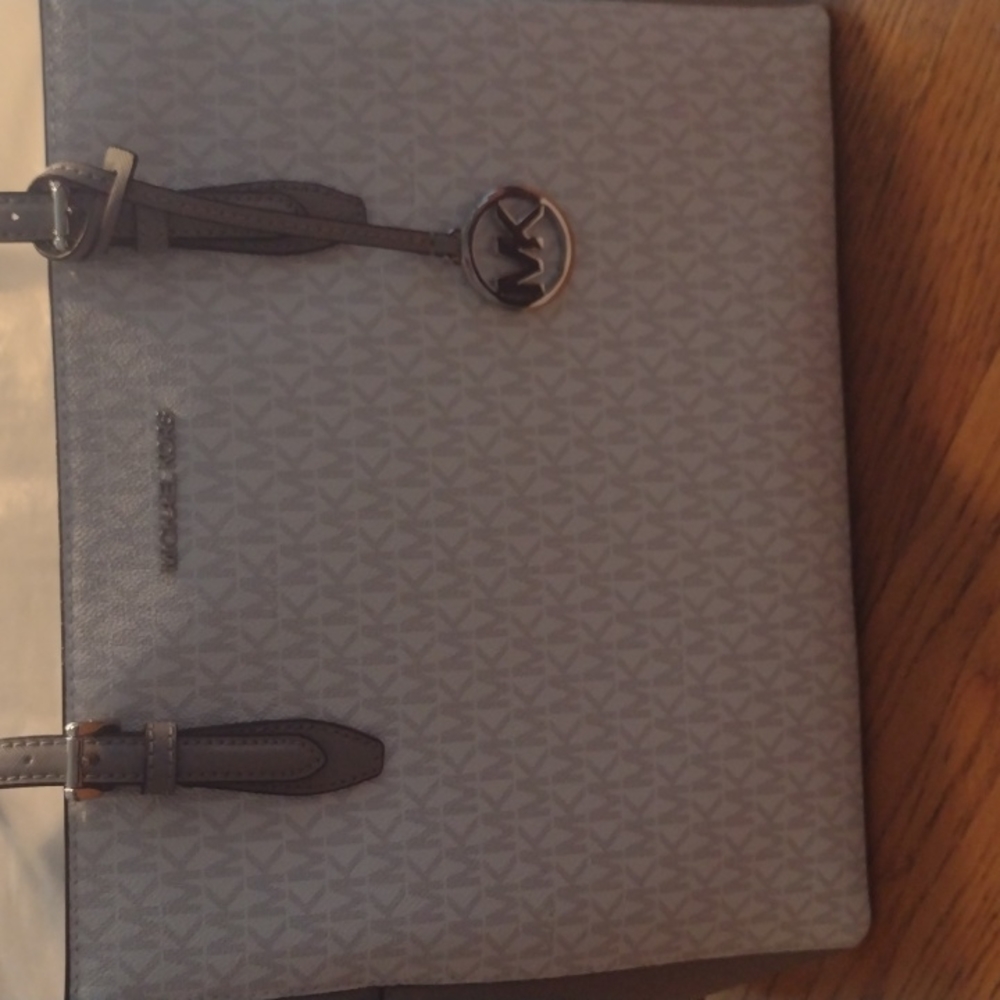 Michael Kors Gilly Bright white and grey Large Travel tote.